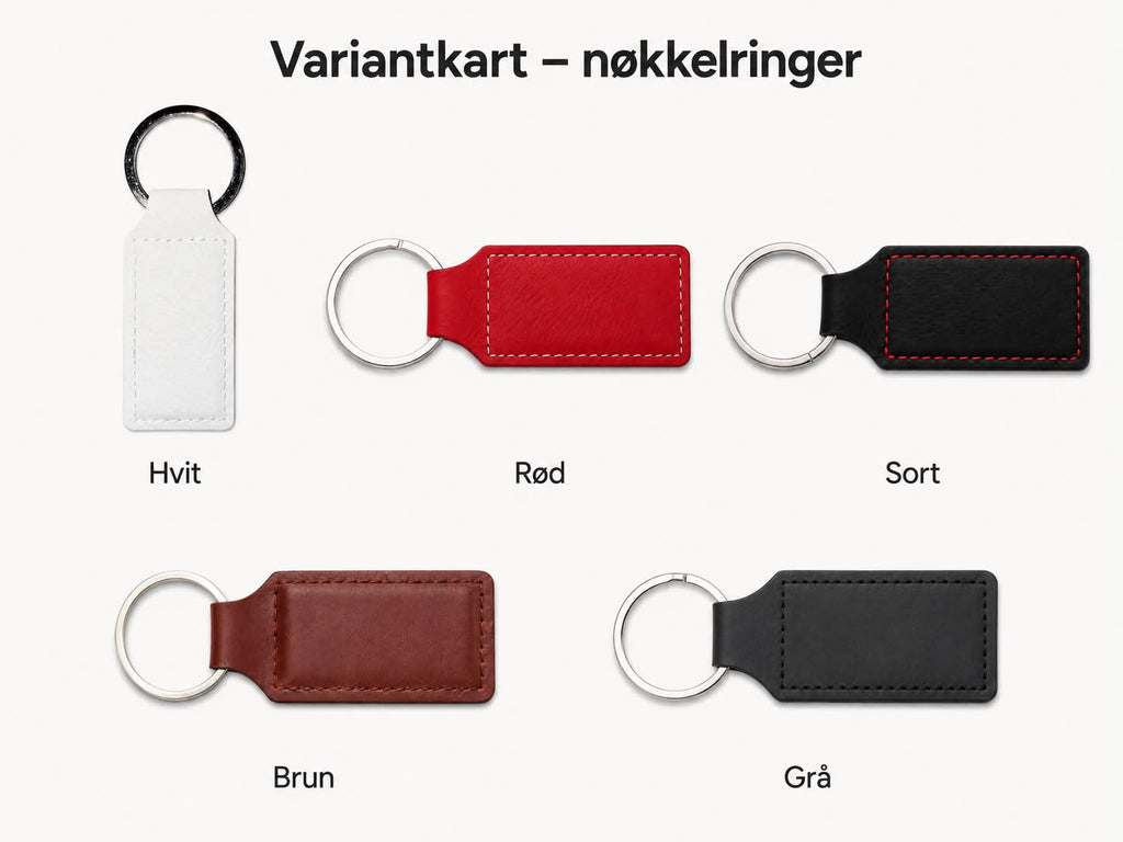 Rektangulære nøkkelringer i PU-lær